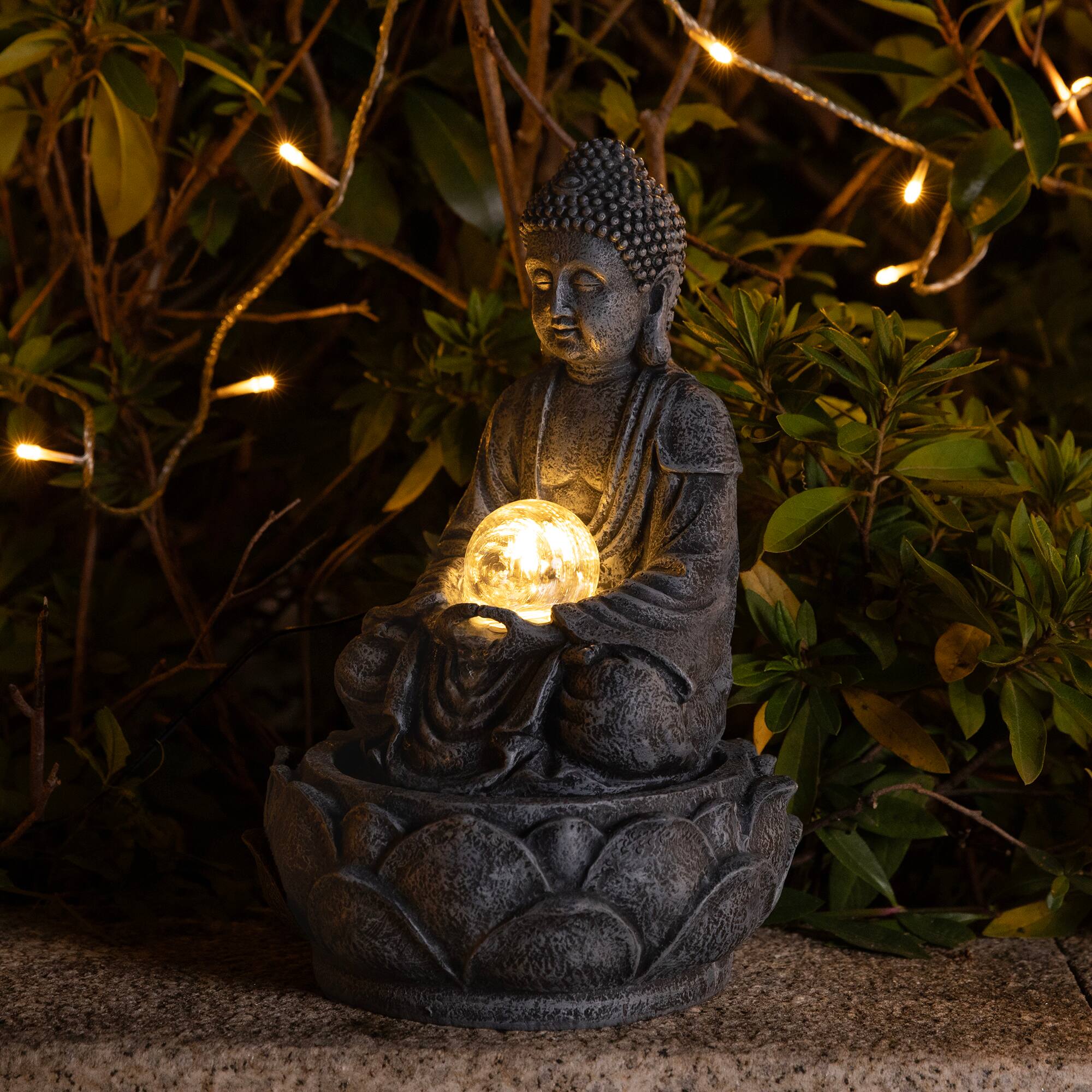 Glitzhome® 12" Zen-Style LED Tabletop Fountain with Pump